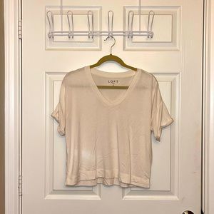 Anne Taylor LOFT Crop V Neck Top